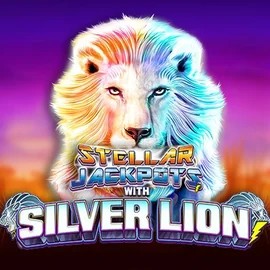 Stellar Jackpots with Silver Lion slot visual from Lightning Box Game available on instant-casinoo.com